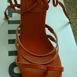 Schultz brown tie up heels
